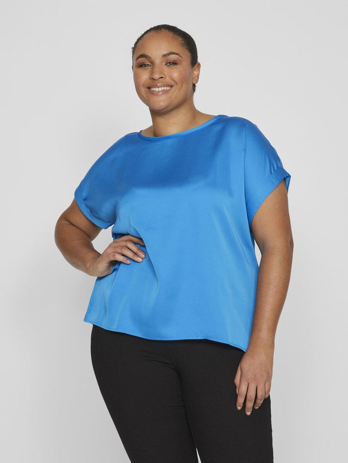 RILEY SATIN TOP (BLUE)