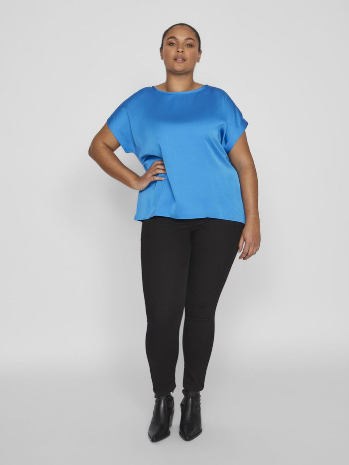 RILEY SATIN TOP (BLUE)