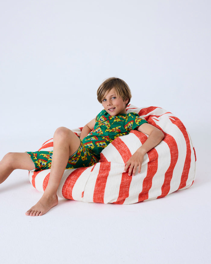 Roma Red Stripe Woven Beanbag