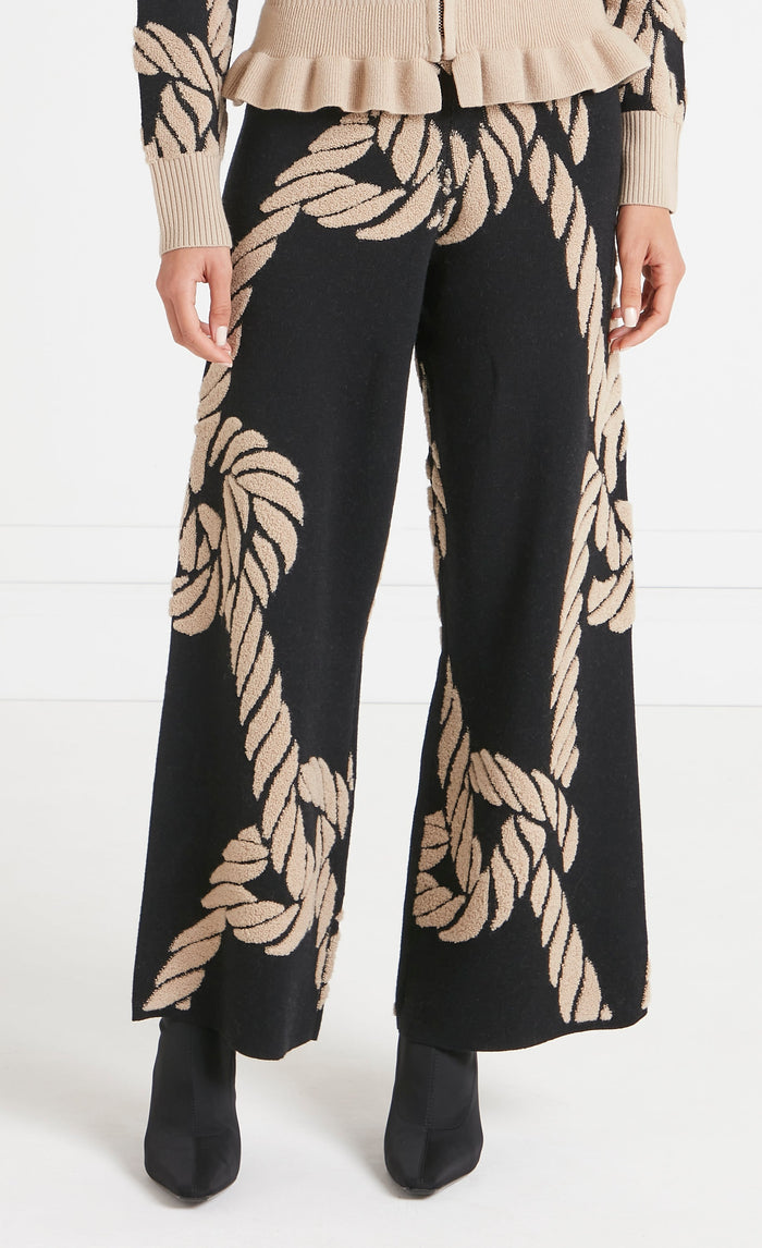 Rope Knit Trousers - Black
