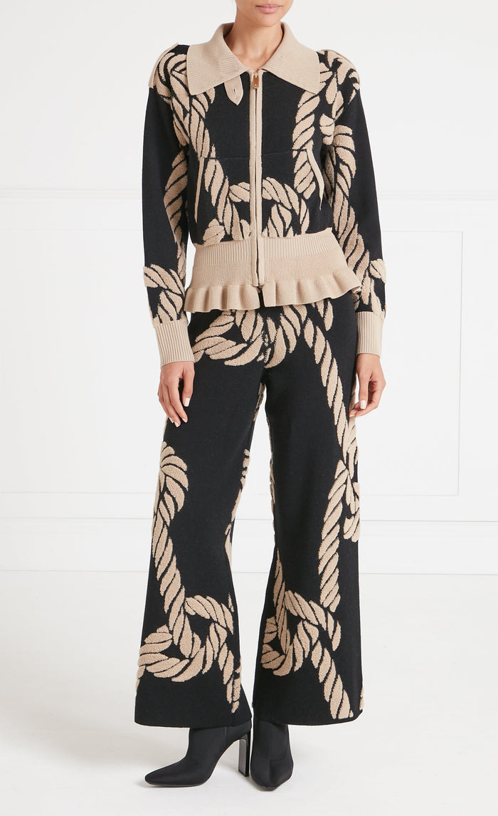 Rope Knit Trousers - Black