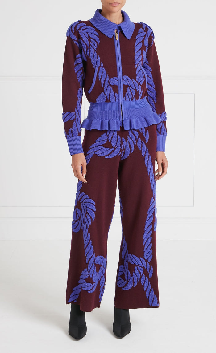 Rope Knit Trousers - Merlot