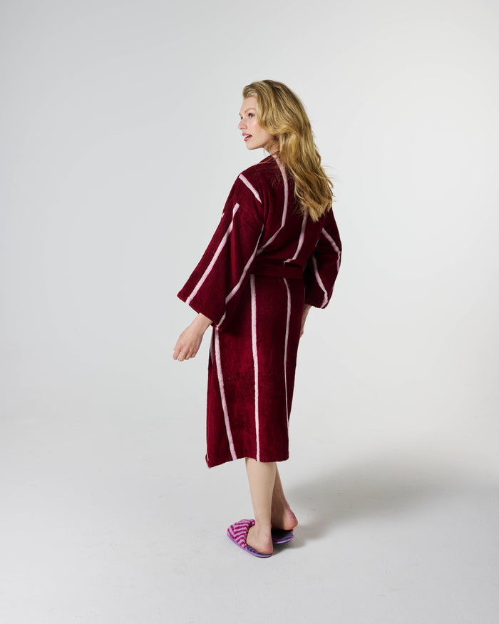 Ruby Rose Stripe Bamboo Terry Bath Robe