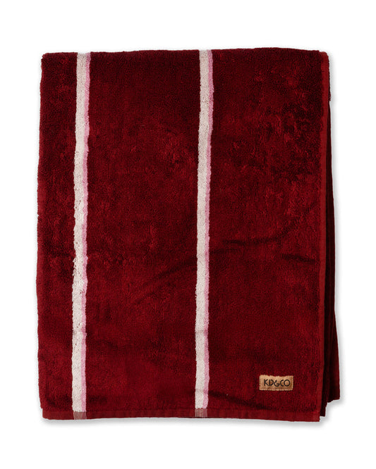 Ruby Rose Stripe Bamboo Terry Bath Sheet