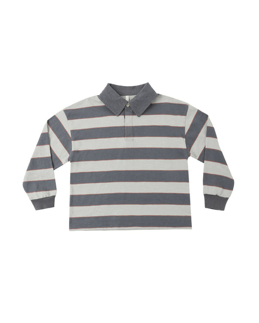 Rugby Polo Sage Stripe - Wee Bee Baby Boutique