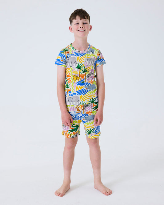 Savannah Kids Organic Cotton Short Sleeve Tee & Short Pyjama Set