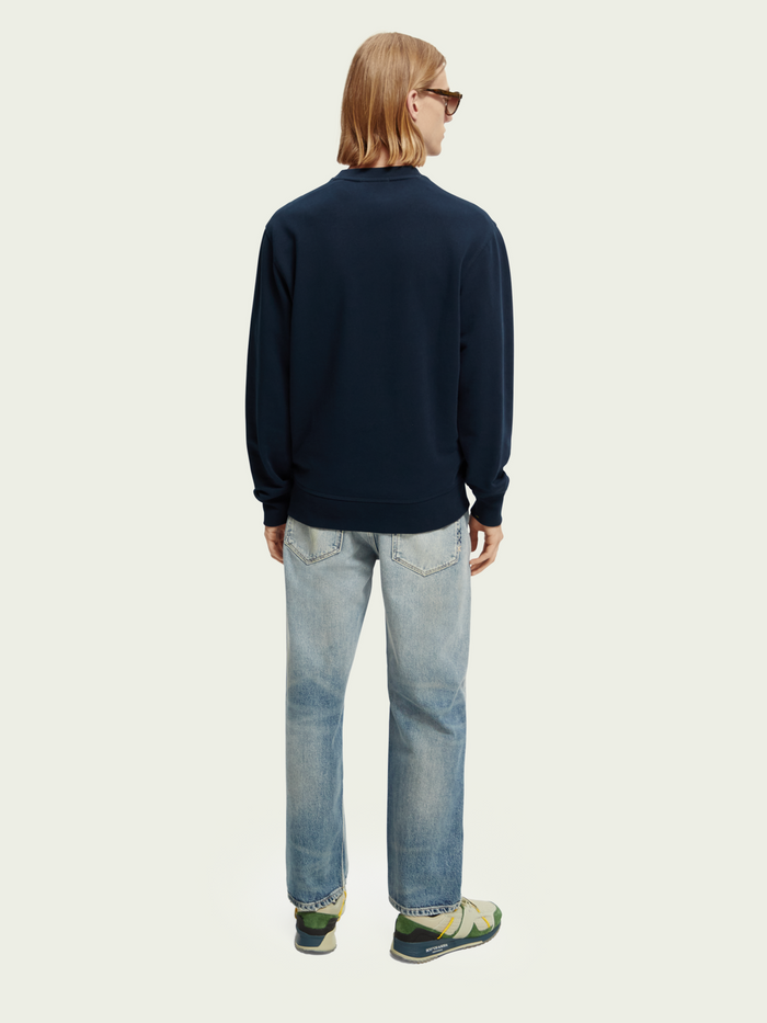 Scotch & Soda - Organic Cotton Artwork Crewneck Sweatshirt - Navy Blue - Clique Apparel