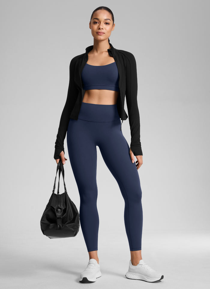 CRZ YOGA Women's SculptAir Yoga High Rise No Front Seam Legging 25" Club Blue