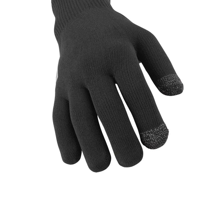 Sealskinz Waterproof All Weather Ultra Grip Knitted Gloves close-up of the back of a right glove