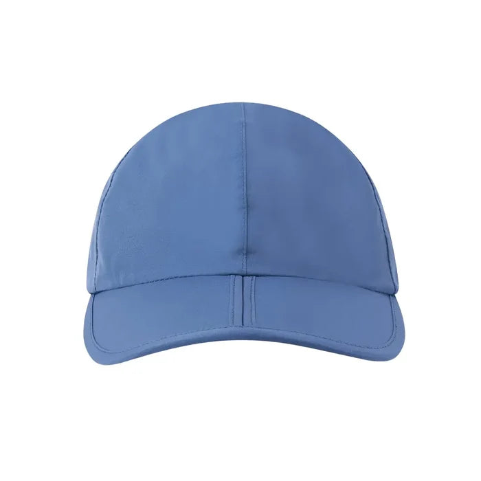 Front view of Sealskinz Salle waterproof lightweight foldable peak Cap in blue colour