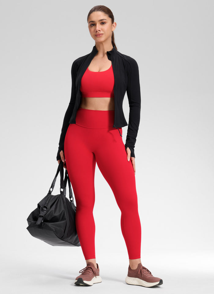 CRZ YOGA Softretch Secretsculpt™ Minor High Rise Front Seam Legging Aurora Red