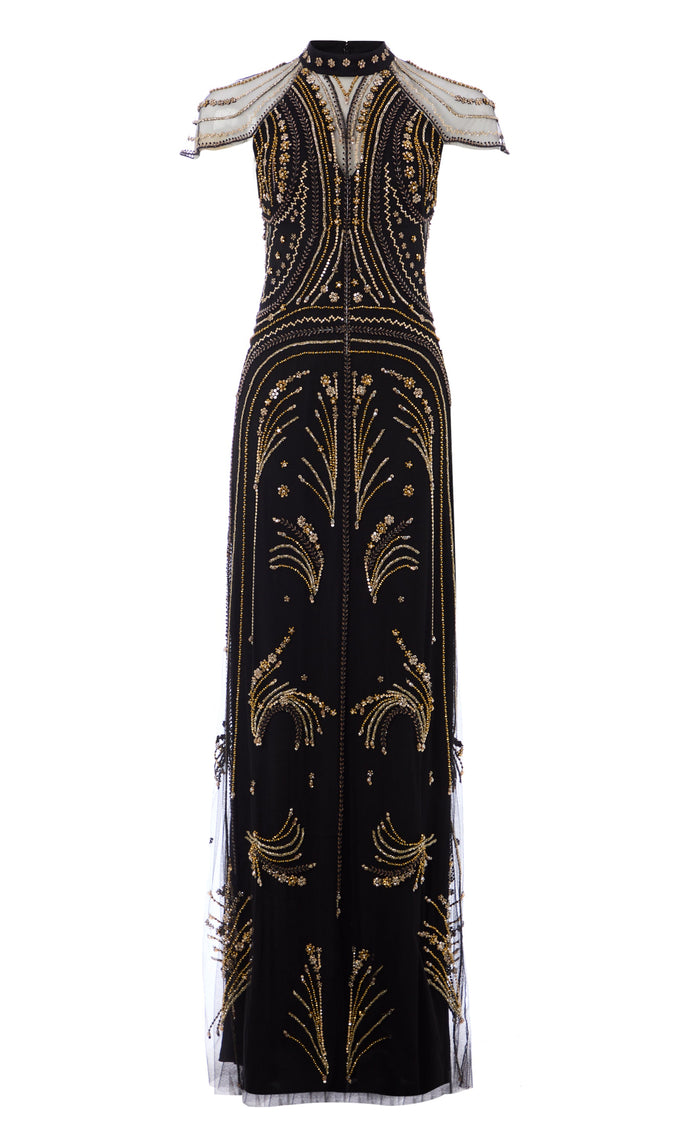 Serayha Gown - Black & Gold