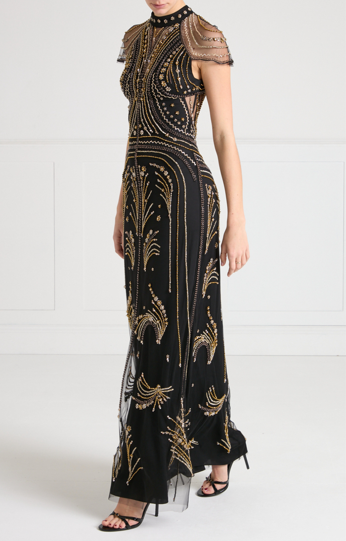 Serayha Gown - Black & Gold