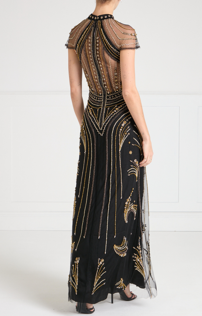 Serayha Gown - Black & Gold