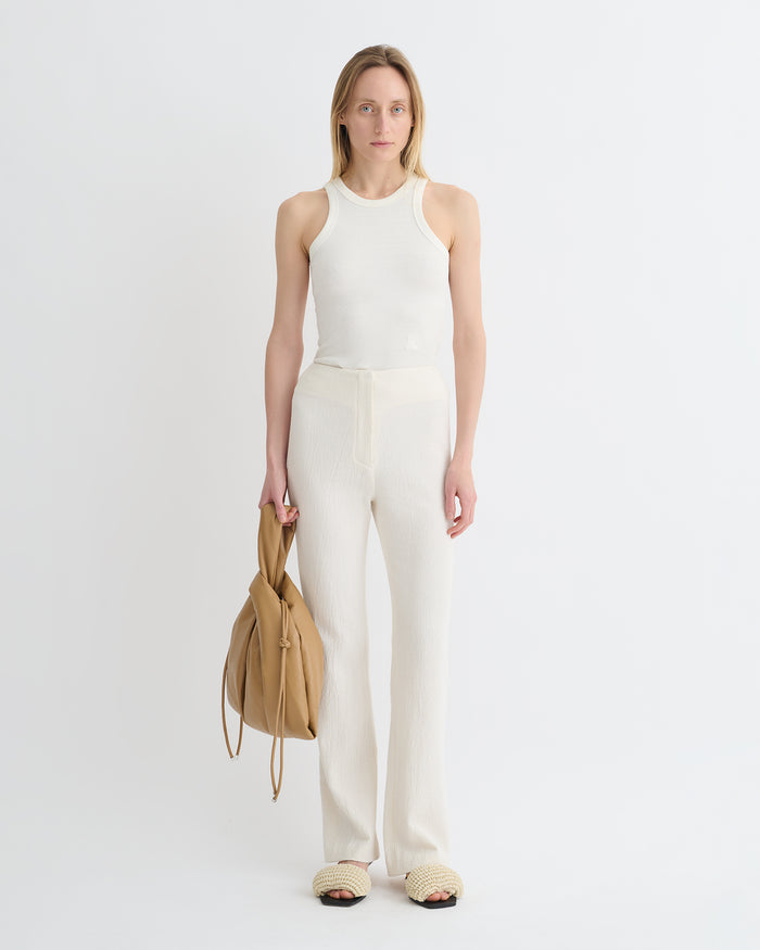 Shera - Crepe Melange Pants - Creme