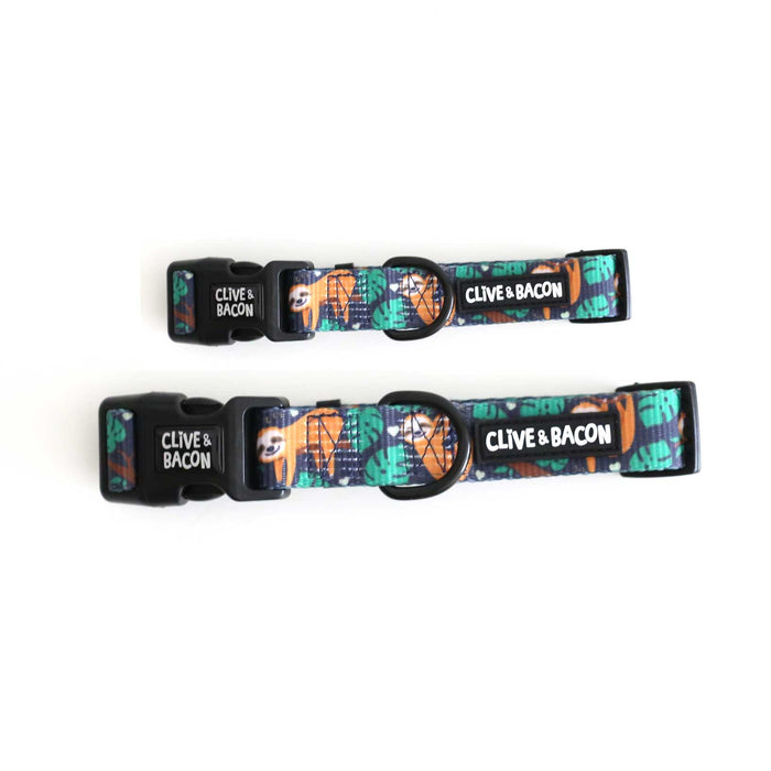 Sleepy the Sloth Dog Collar - Clive and Bacon