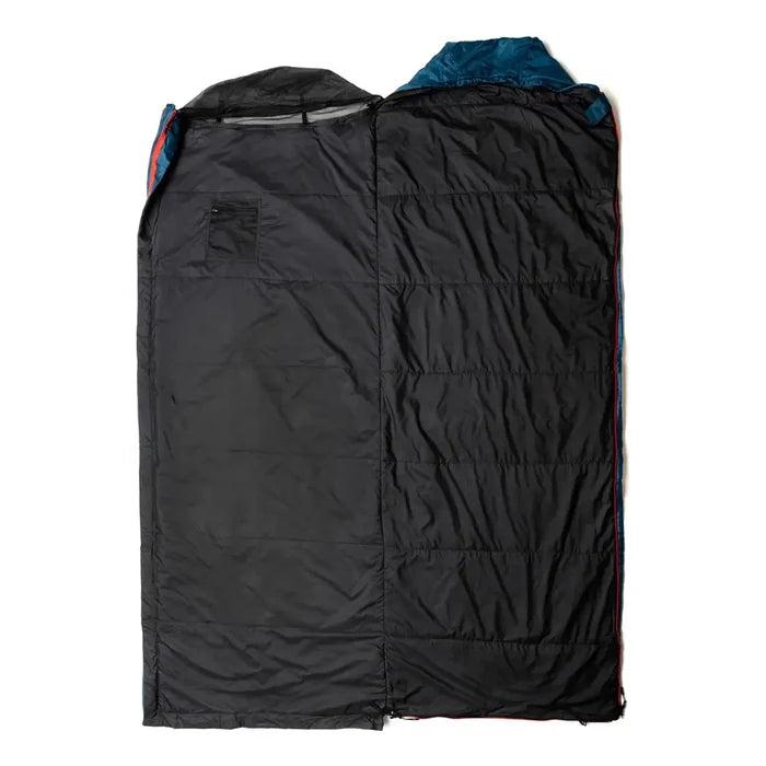 Studio shot on a white background of A Snugpak Travelpak Traveller unzipped and opened out fully
