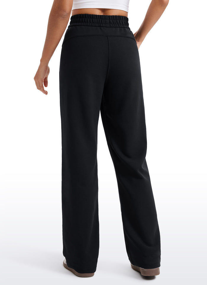 CRZ YOGA Women's SoftAura Casual High Rise Pocket Sweatpant 32" Black