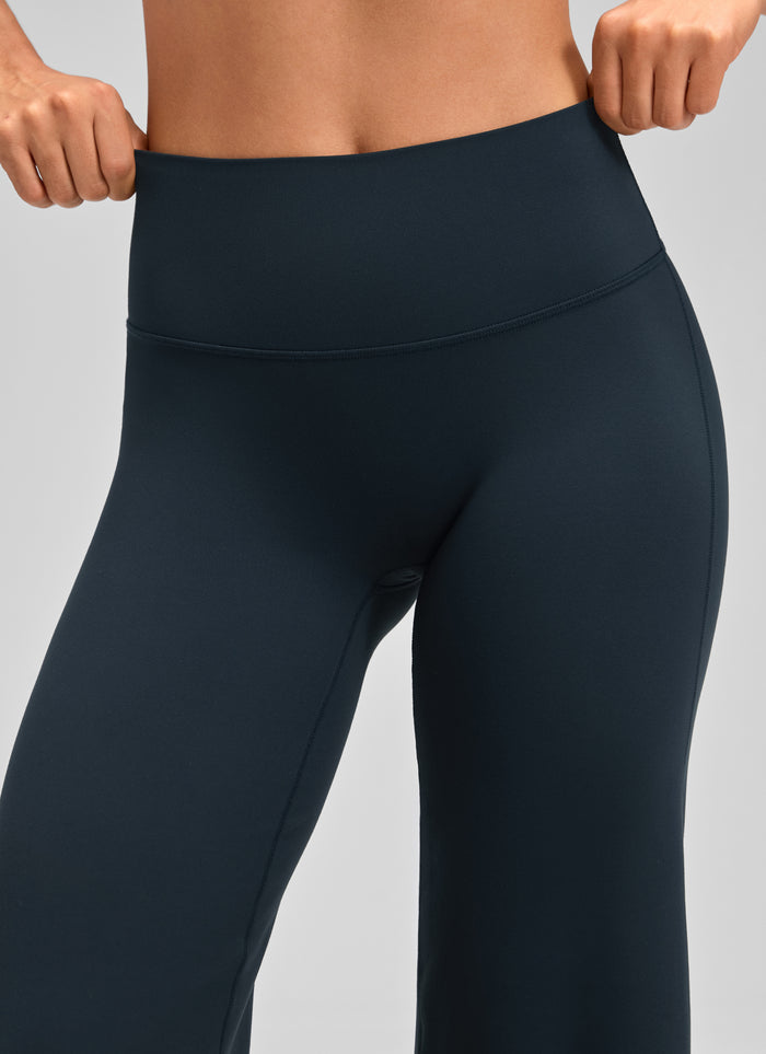 CRZ YOGA Women's Softretch Workout No Front Seam Wide Leg Pant 30" True Navy
