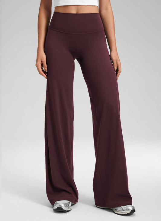 CRZ YOGA Women's Softretch Workout No Front Seam Wide Leg Pant 32" Ripe Plum