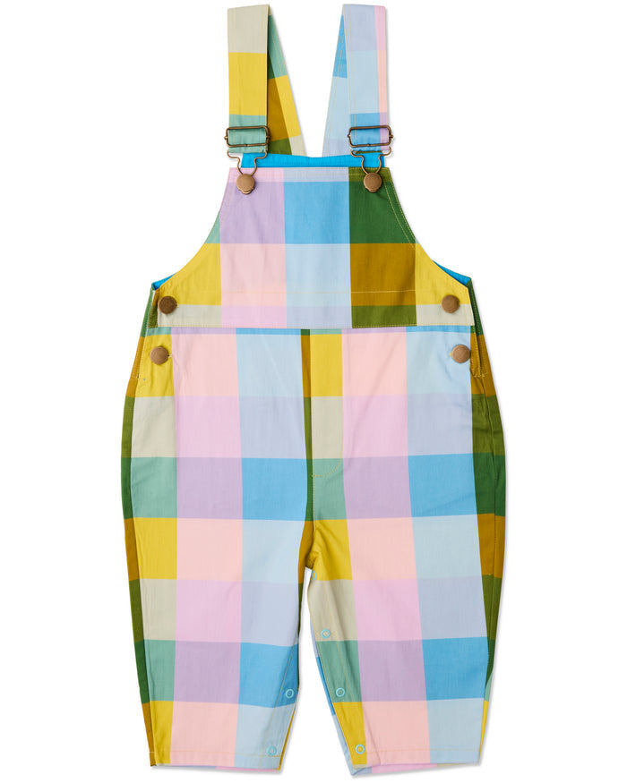 Sorbet Tartan Baby Cotton Drill Overalls