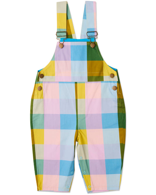 Sorbet Tartan Baby Cotton Drill Overalls