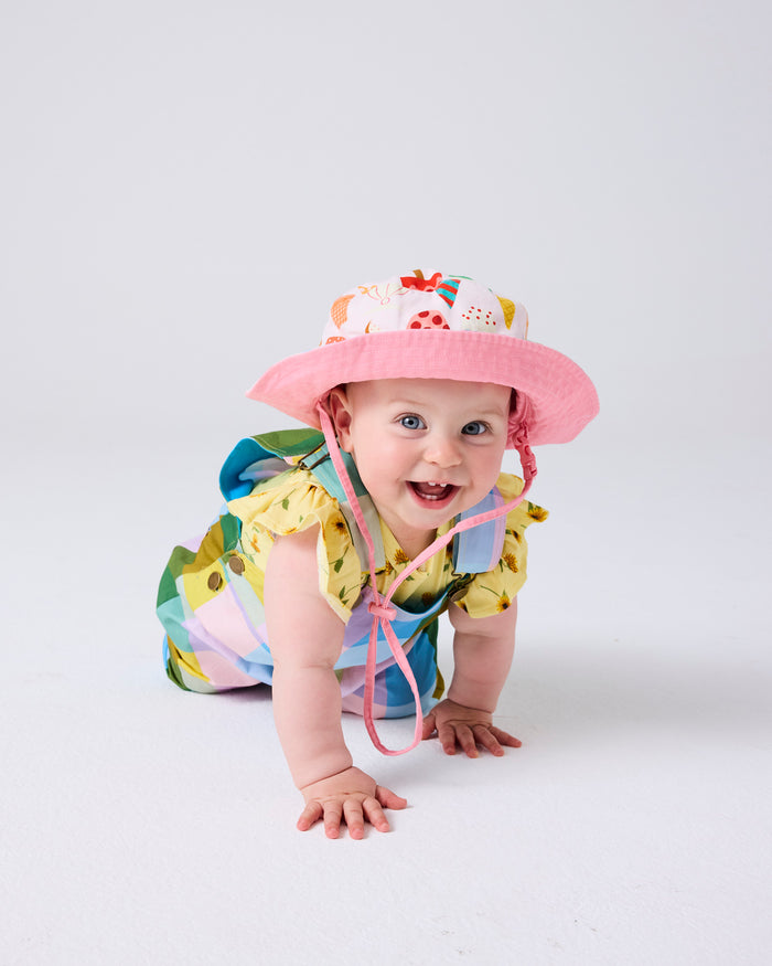 Sorbet Tartan Baby Cotton Drill Overalls