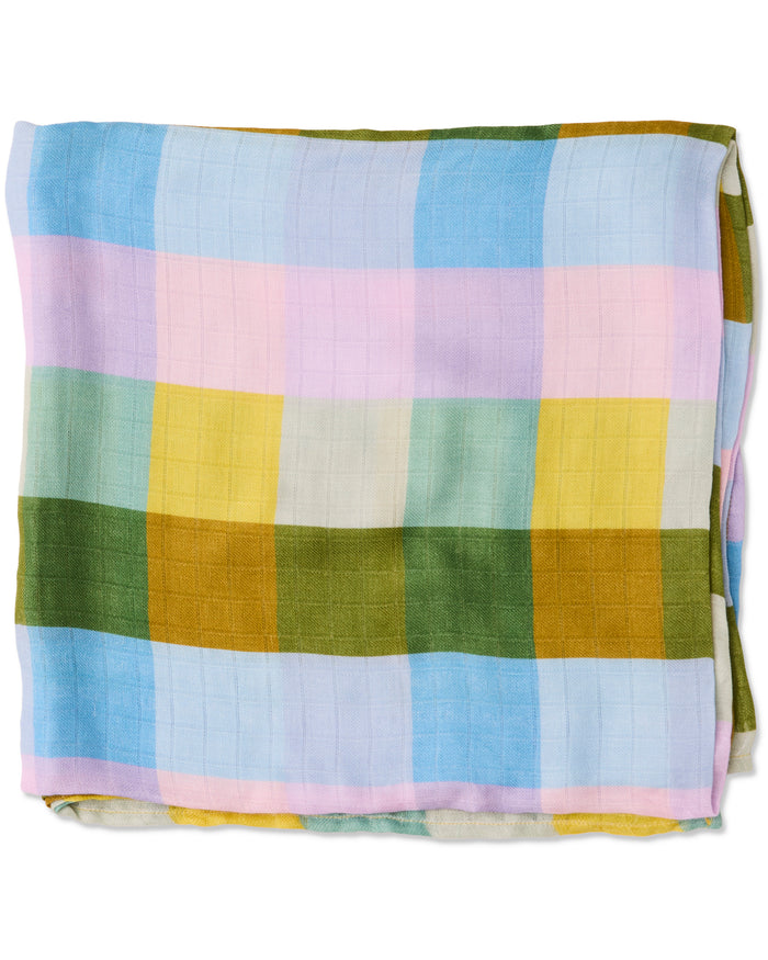 Sorbet Tartan Bamboo Swaddle