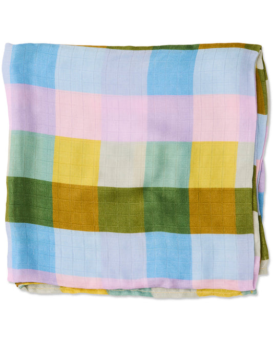 Sorbet Tartan Bamboo Swaddle