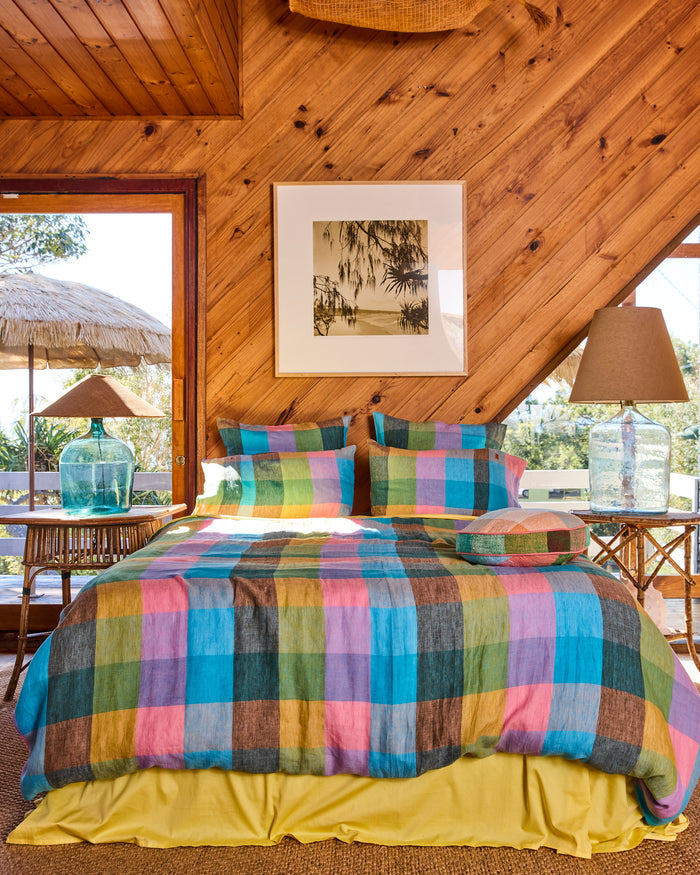 Sorbet Tartan Linen European Pillowcases