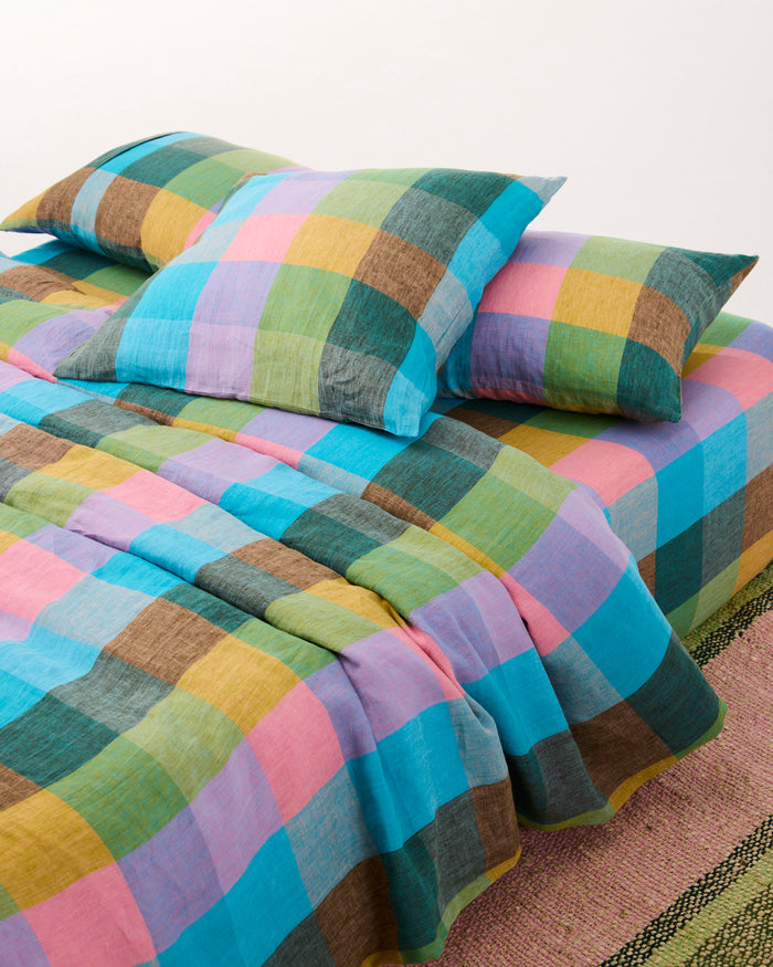 Sorbet Tartan Linen European Pillowcases
