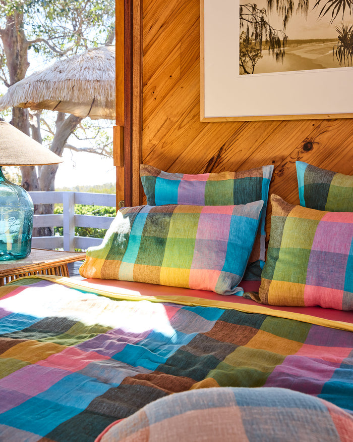 Sorbet Tartan Linen Pillowcases