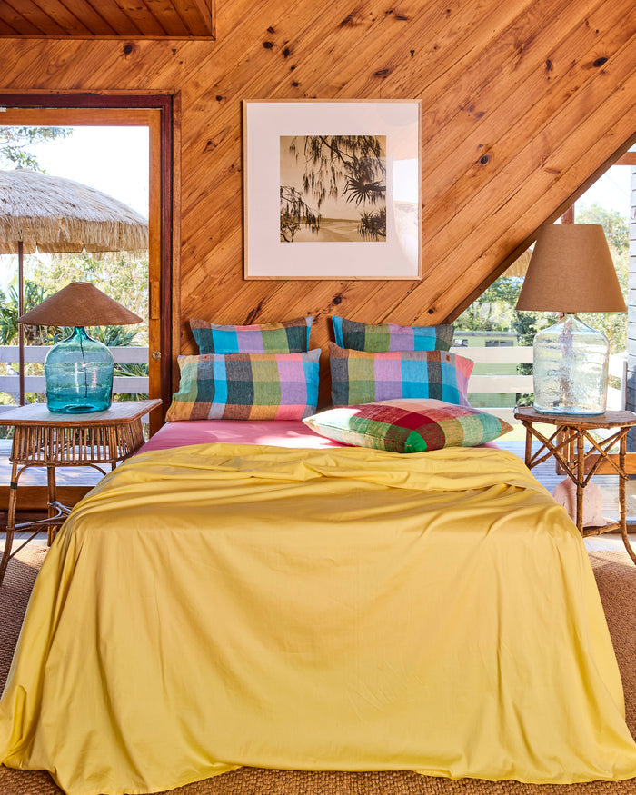 Sorbet Tartan Linen Pillowcases