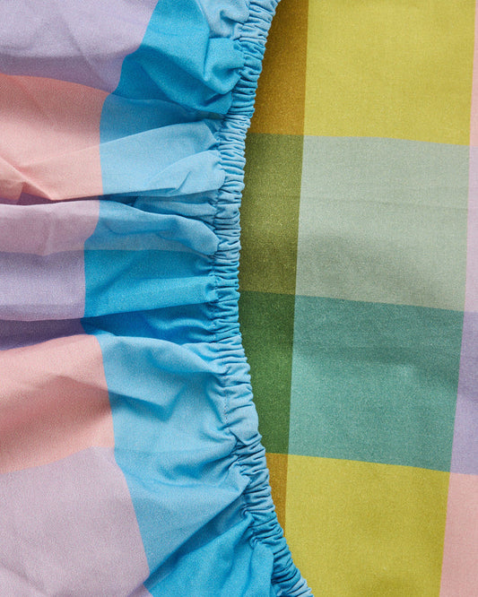 Sorbet Tartan Organic Cotton Baby Fitted Sheet