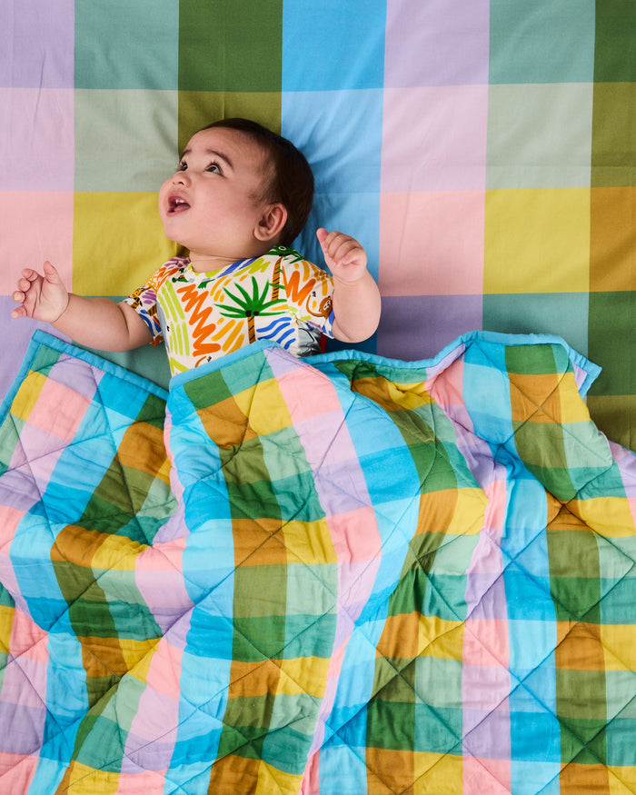 Sorbet Tartan Organic Cotton Baby Fitted Sheet