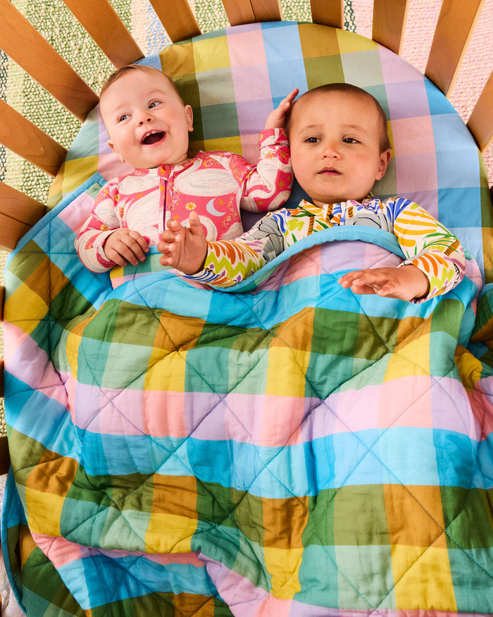 Sorbet Tartan Organic Cotton Baby Fitted Sheet