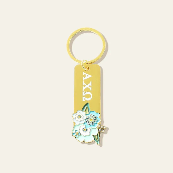 Sorority Enamel Floral Keychain