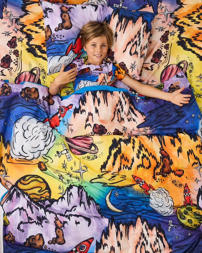 Space Mountain Kids Organic Cotton Short Sleeve Tee & Short Pyjama Set