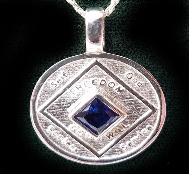 ssj010- NA Medallion w/ Blue Gem Pendant