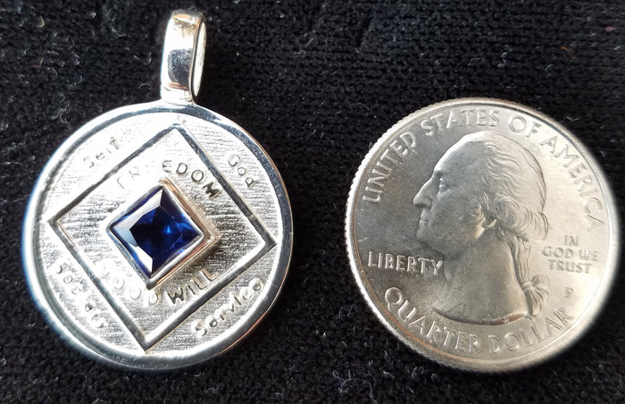 ssj010- NA Medallion w/ Blue Gem Pendant
