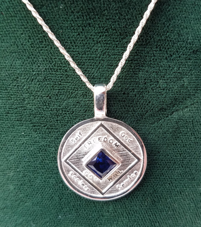 ssj010- NA Medallion w/ Blue Gem Pendant