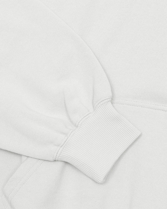 STELLAR HOODIE LIGHT GREY - light grey oversized hoodie, detail close-up - Cold Culture