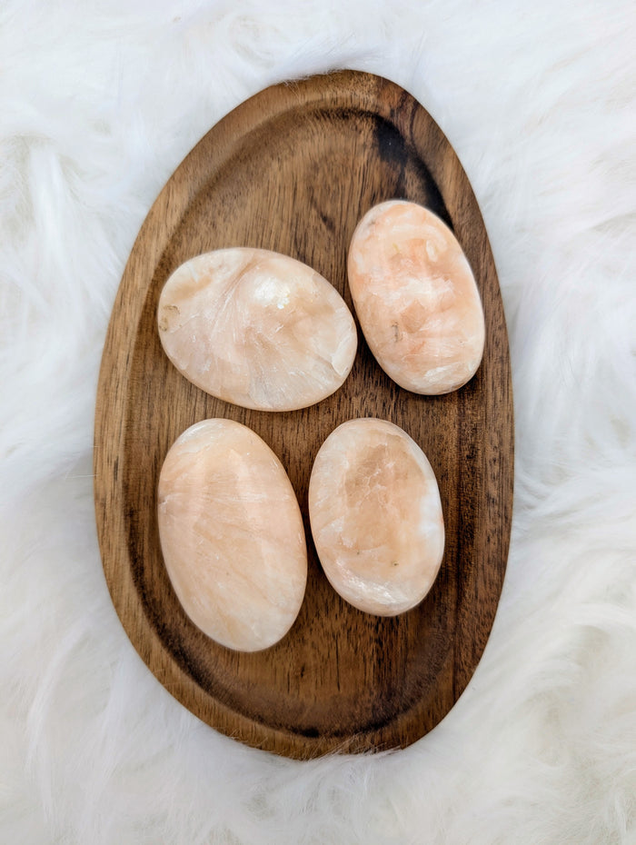 Stilbite Palm Stones - Sacramento Crystal Co.