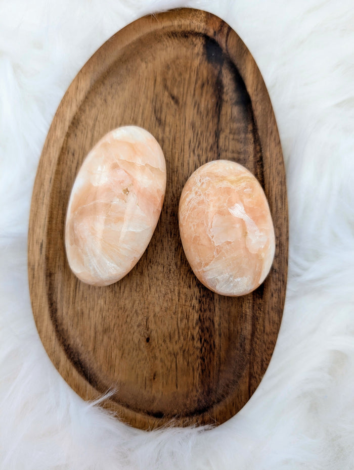 Stilbite Palm Stones - Sacramento Crystal Co.