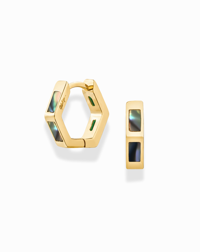 Stone Inlayed Ari Hoops - Mod + Jo - Jewelry built to last, advanced plating technology