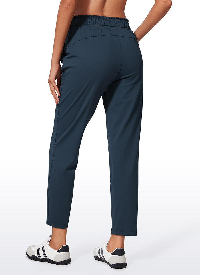CRZ YOGA Women's Travel Slim Fit Stretch Drawstring 7/8 Pants 27'' True Navy