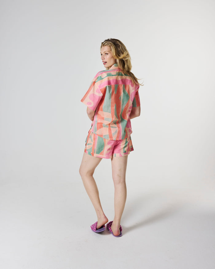 Sun Soaked Adult Organic Cotton Short Sleeve Shirt & Short Pyjama Set
