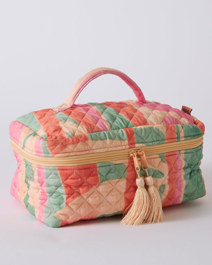 Sun Soaked Quilted Cotton Toiletry Case