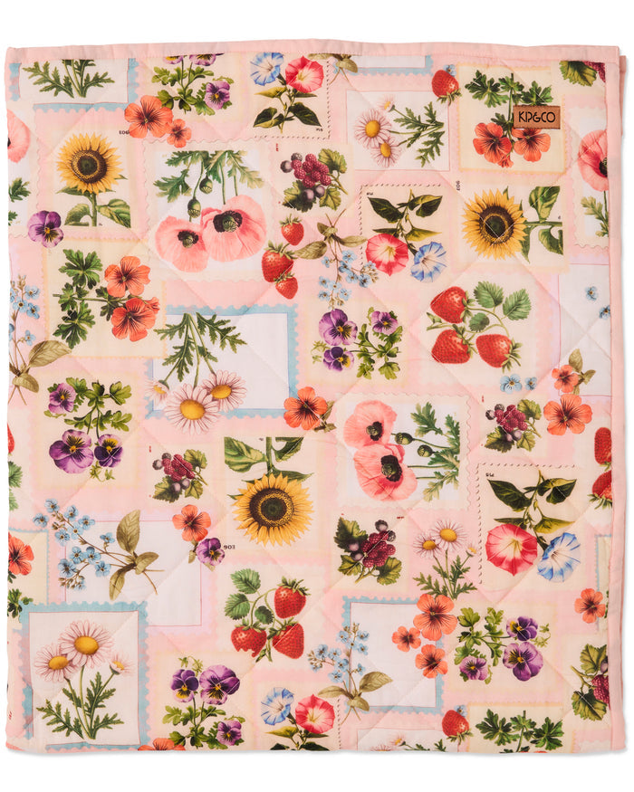 Sweet Life Organic Cotton Quilted Cot Bedspread