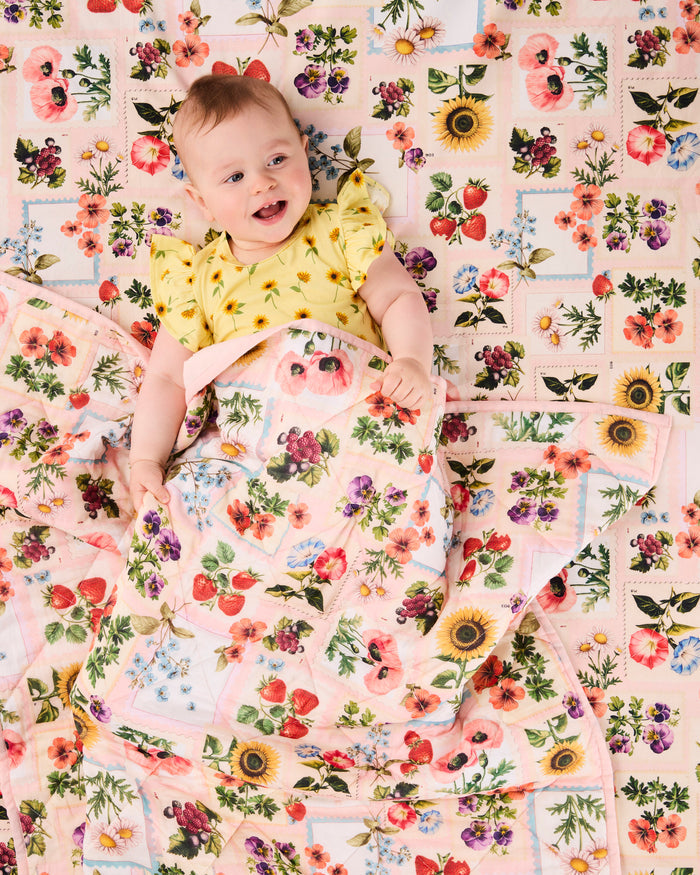 Sweet Life Organic Cotton Quilted Cot Bedspread